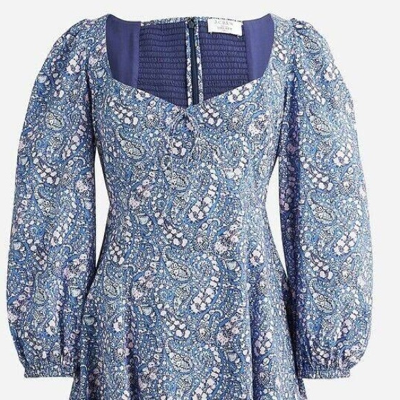 J.Crew Sweetheart Long-Sleeve Mini A-Line Dress in Liberty® Bourton Bloom Fabric - Picture 5 of 11